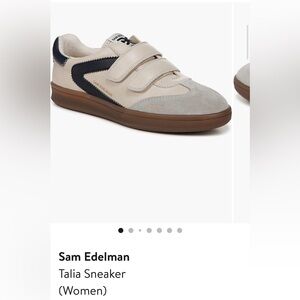 Sam Edelman Talia Ivory Haze/Stone Gray Velcro Sneakers.